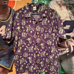 Beetlejuice Purple Button Up Shirt XL – Mad Engine Movie Graphic Shirt